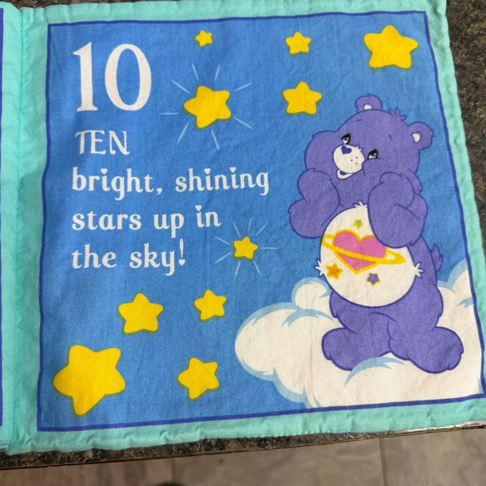 Vintage Care Bears Counting Soft Cloth Book Fabric Toddler Toy Learning 1-10